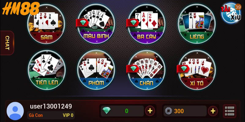 Giới thiệu sơ lược về sảnh game bài HM88
